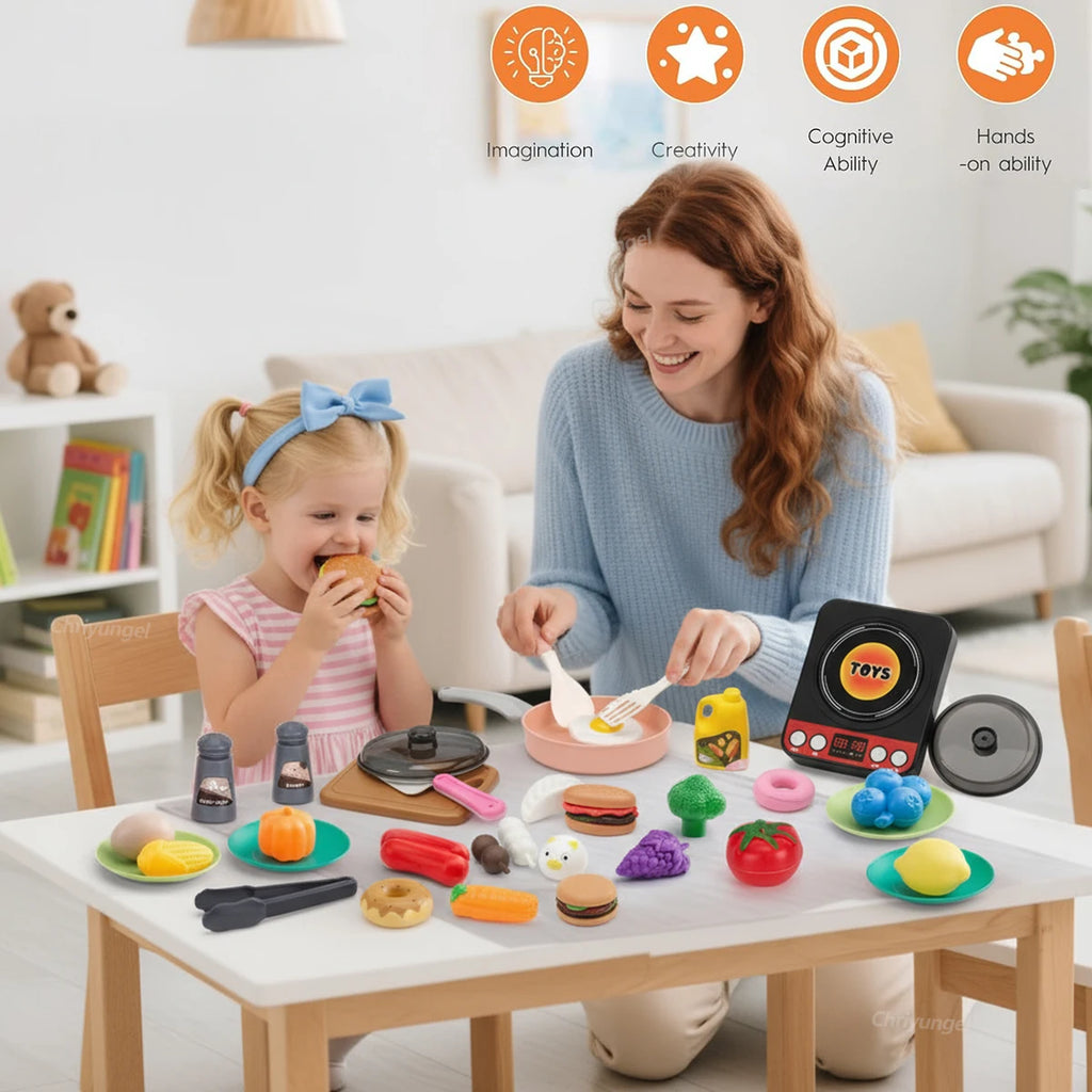 Kids Kitchen Toys Set 59/69/92 PCS | Pretend Cooking Playset for Toddlers