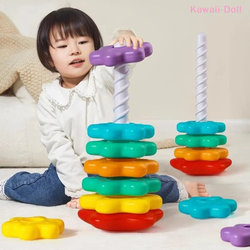 Montessori Rainbow Stacking Tower – Baby & Toddler Toy
