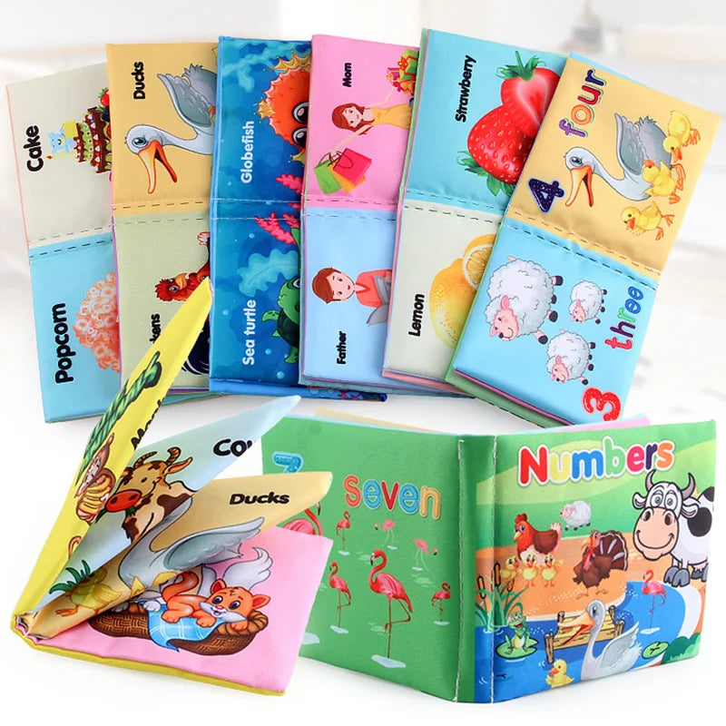 Baby Cloth Book – Early Educational Toy for Toddlers 12–72 Months | Fruits, Animals, Numbers & Food