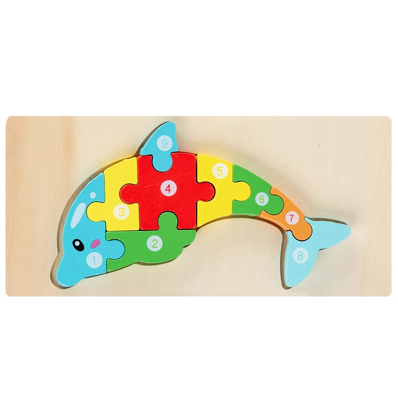 Montessori Wooden Dinosaur Puzzle for Toddlers – Kids Toy for Ages 2, 3 & 4