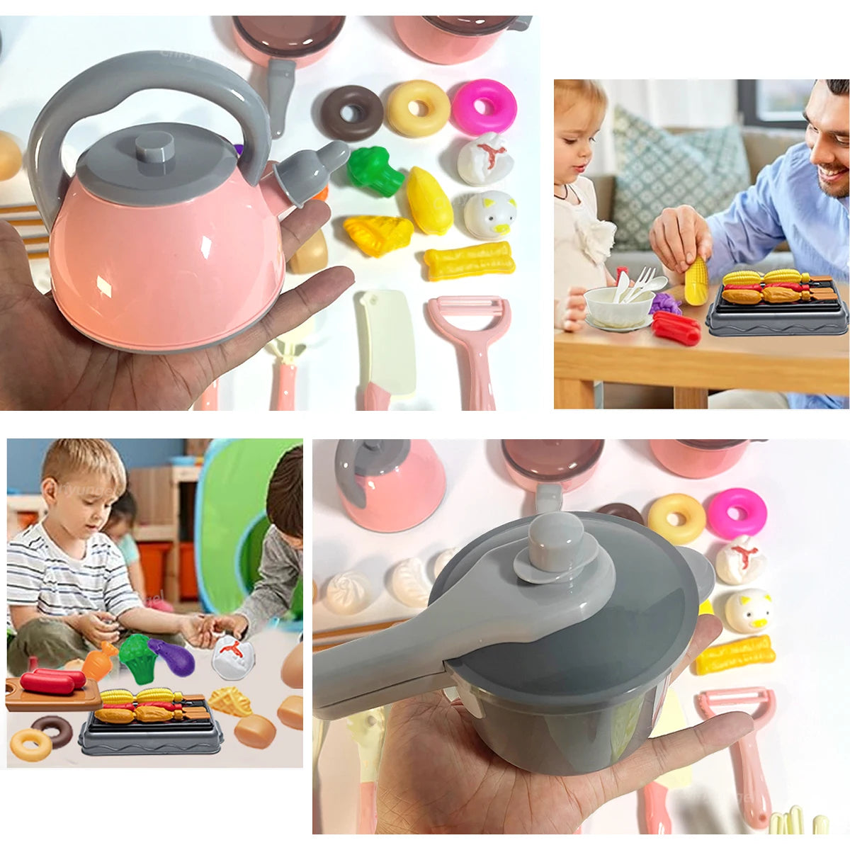 Kids Kitchen Toys Set 59/69/92 PCS | Pretend Cooking Playset for Toddlers