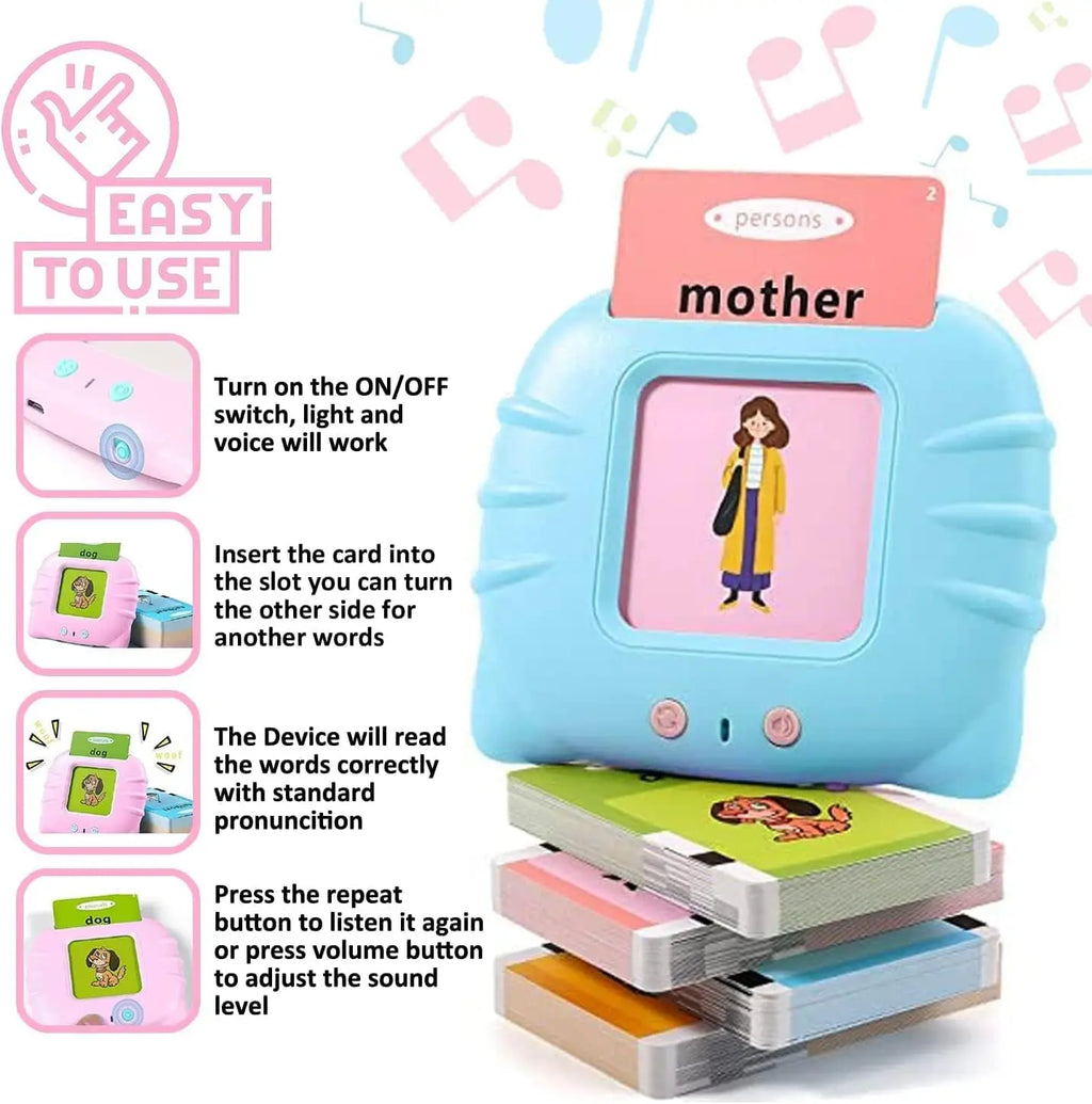 Talking Flashcards for Kids – Electronic Audio Learning Machine | Preschool English Education Gift