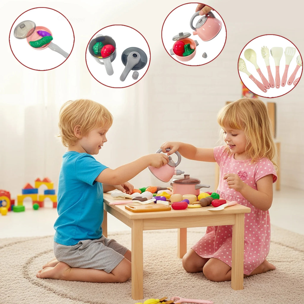 Kids Kitchen Toys Set 59/69/92 PCS | Pretend Cooking Playset for Toddlers