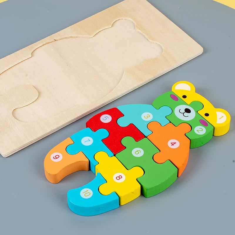 Montessori Wooden Dinosaur Puzzle for Toddlers – Kids Toy for Ages 2, 3 & 4