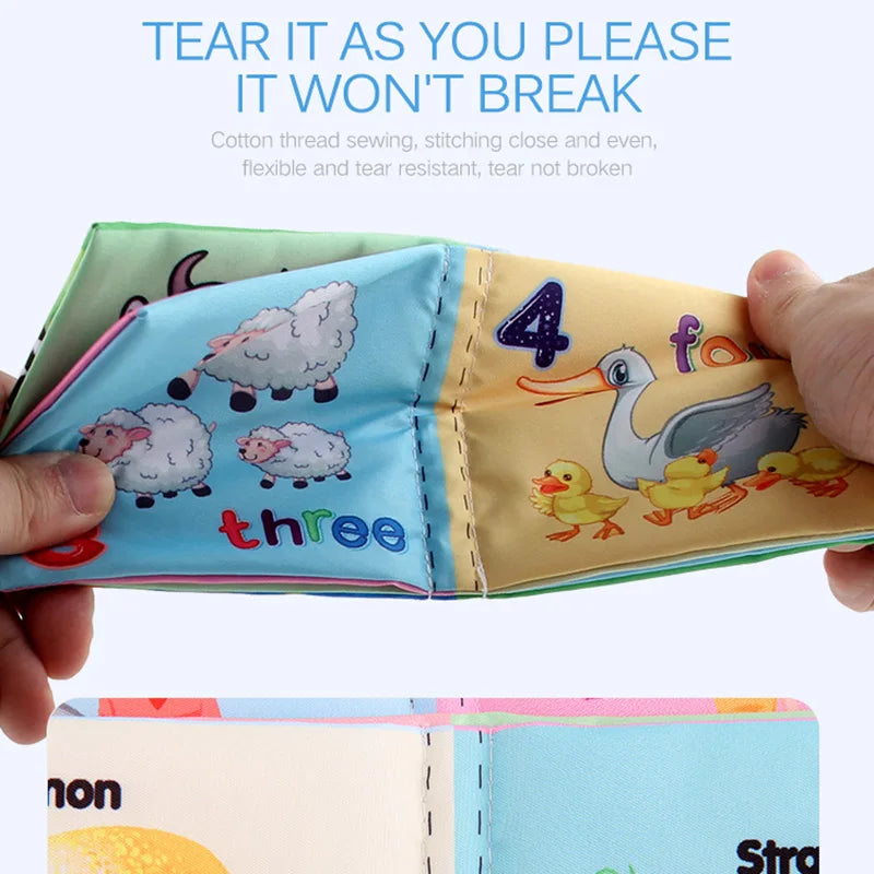 Baby Cloth Book – Early Educational Toy for Toddlers 12–72 Months | Fruits, Animals, Numbers & Food