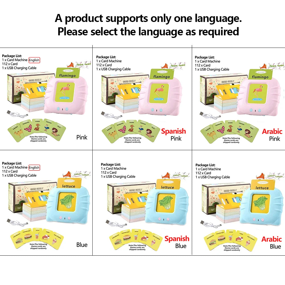 Talking Flashcards for Kids – Electronic Audio Learning Machine | Preschool English Education Gift