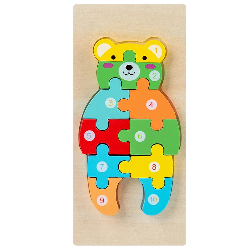 Montessori Wooden Dinosaur Puzzle for Toddlers – Kids Toy for Ages 2, 3 & 4