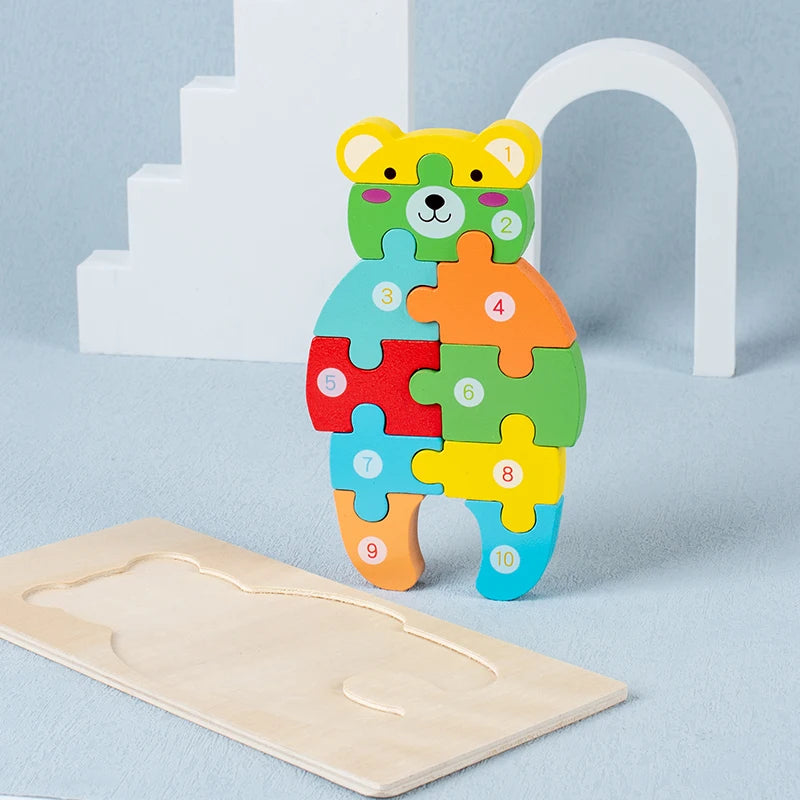 Montessori Wooden Dinosaur Puzzle for Toddlers – Kids Toy for Ages 2, 3 & 4