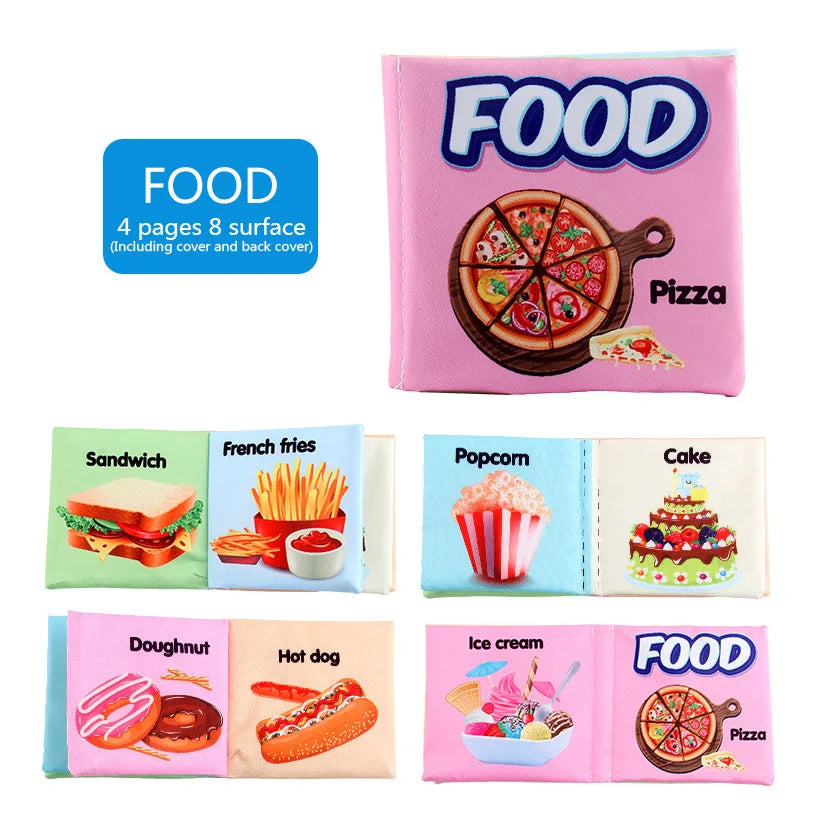 Baby Cloth Book – Early Educational Toy for Toddlers 12–72 Months | Fruits, Animals, Numbers & Food