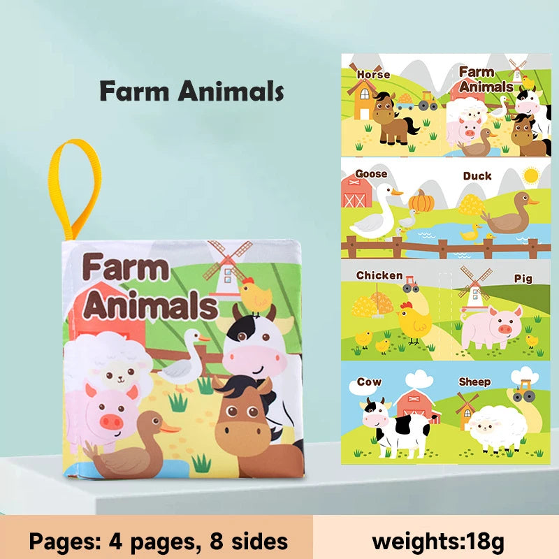 Baby Soft Cloth Book – Sensory Learning Toy for Newborns & Babies 0–12 Months