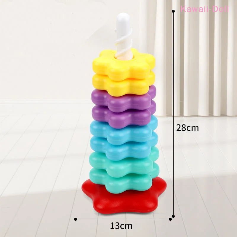 Montessori Rainbow Stacking Tower – Baby & Toddler Toy