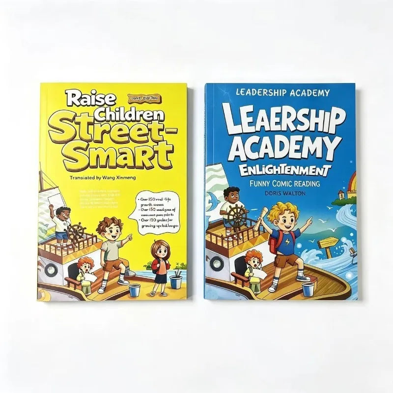 2-Book Set: Street Smart + Leadership Comic Books for Kids – English Parent-Child Educational Reading