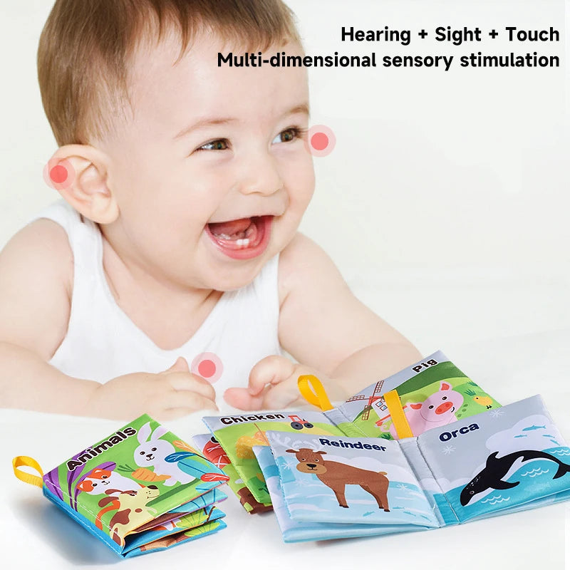 Baby Soft Cloth Book – Sensory Learning Toy for Newborns & Babies 0–12 Months