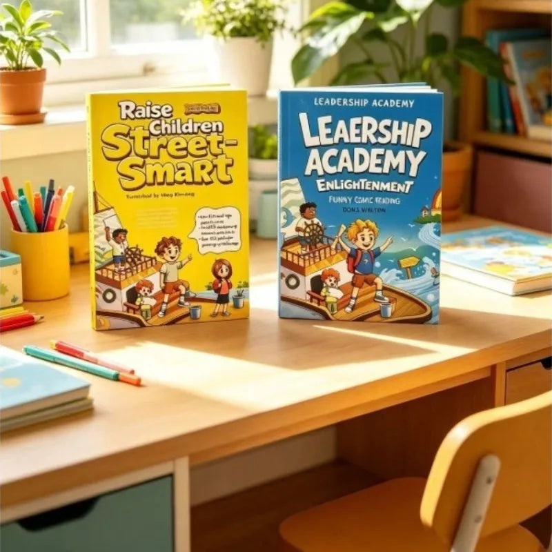 2-Book Set: Street Smart + Leadership Comic Books for Kids – English Parent-Child Educational Reading