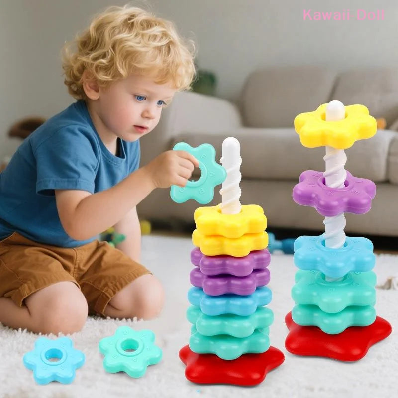Montessori Rainbow Stacking Tower – Baby & Toddler Toy
